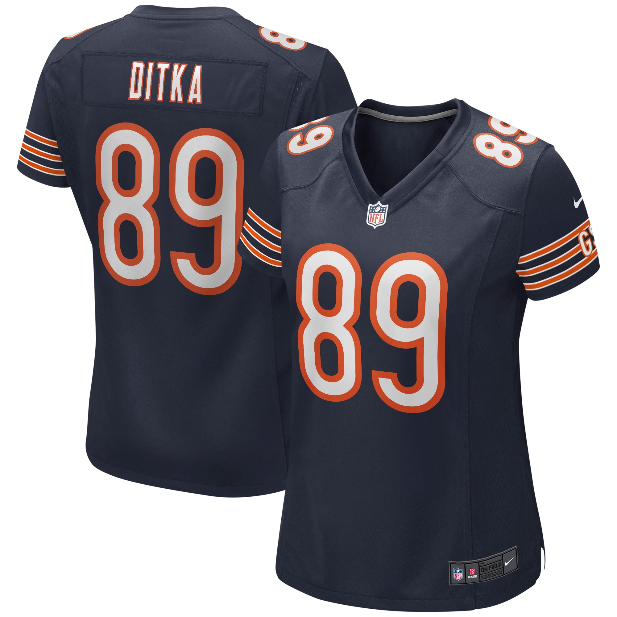 Women’s Chicago Bears Mike Ditka Navy Game Retired Player Jersey