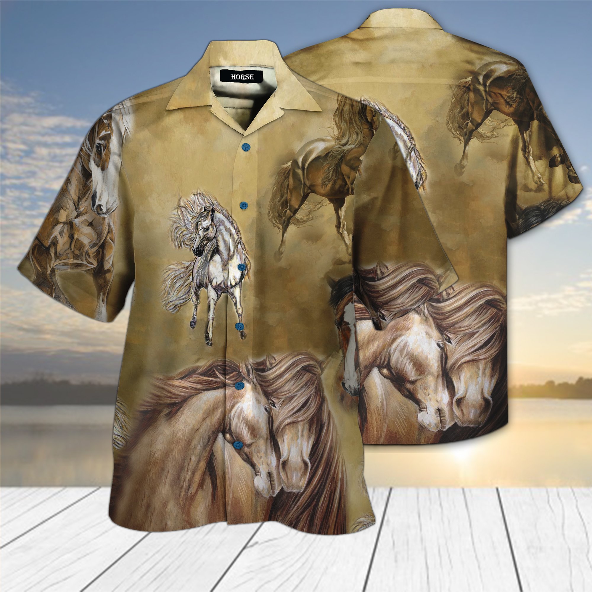 Horse Running All Over Printed Hawaiian Shirt Ha81099