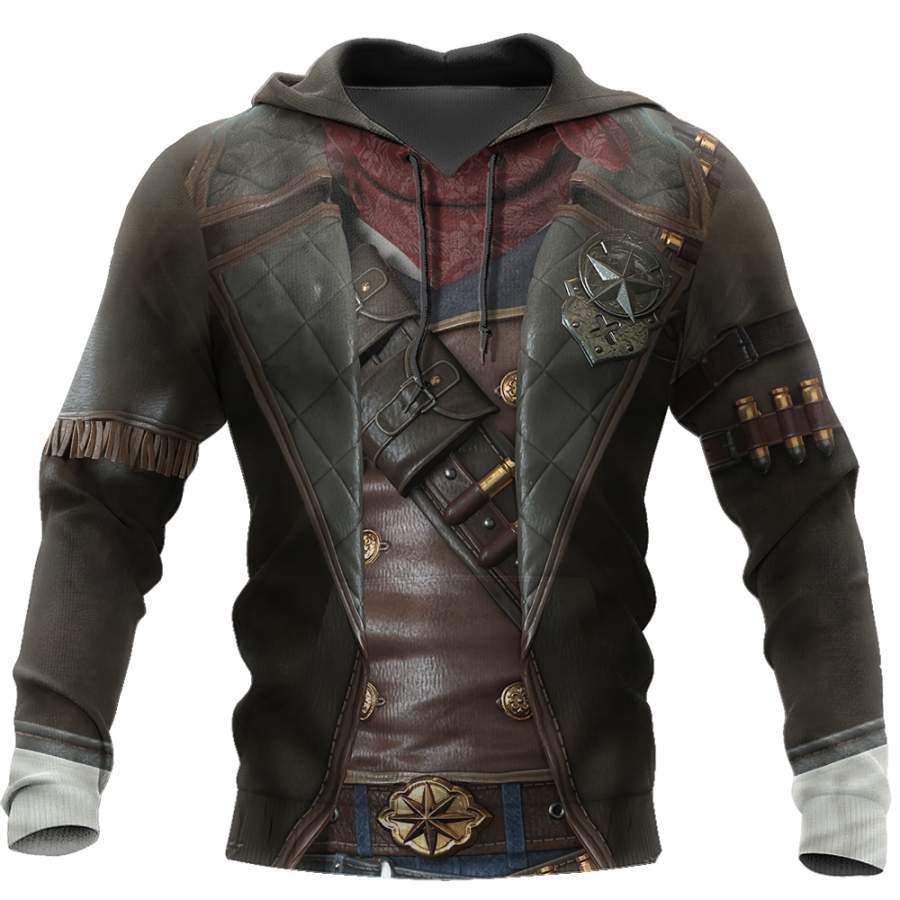 3D All Over Printed Cowboy Armor Hoodie Shirts MP260203