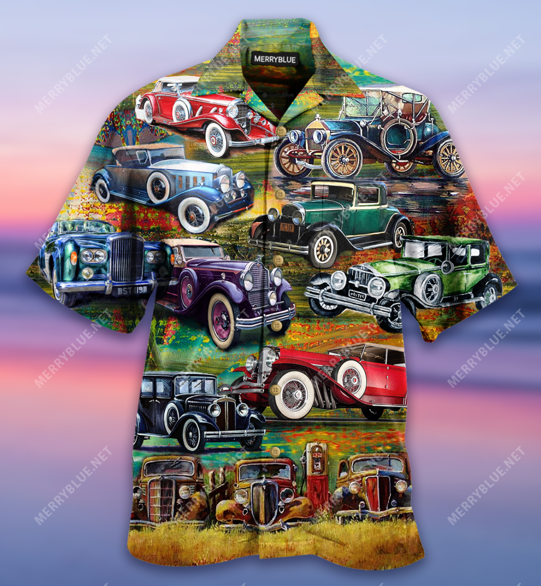 Vintage Car Home Is Where You Park It Unisex Hawaiian Shirt