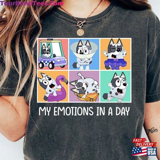 Bluey Muffin My Emotions In A Day T-shirt