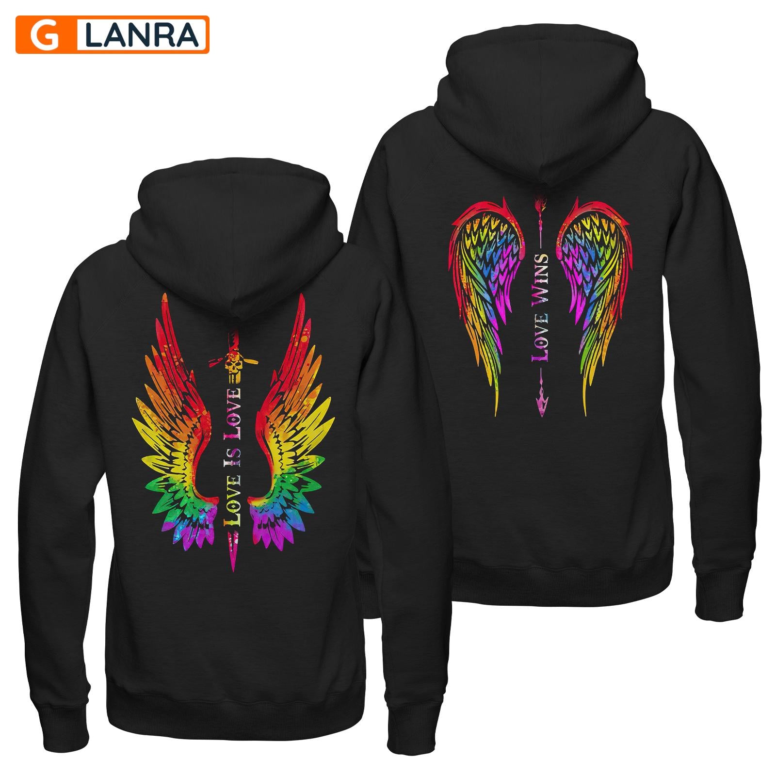 Love Wins Love Is Love Hoodie, Lgbt Wings Couple Hoodie, Matching Couple Hoodie, Lgbt Hoodie, Unisex Sweater, Sweatshirt