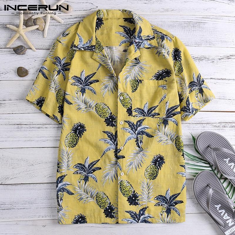 New Hawaii Shirts Tropical Mens Dress Short Sleeve Lapel Collar Floral Shirt Ha103257