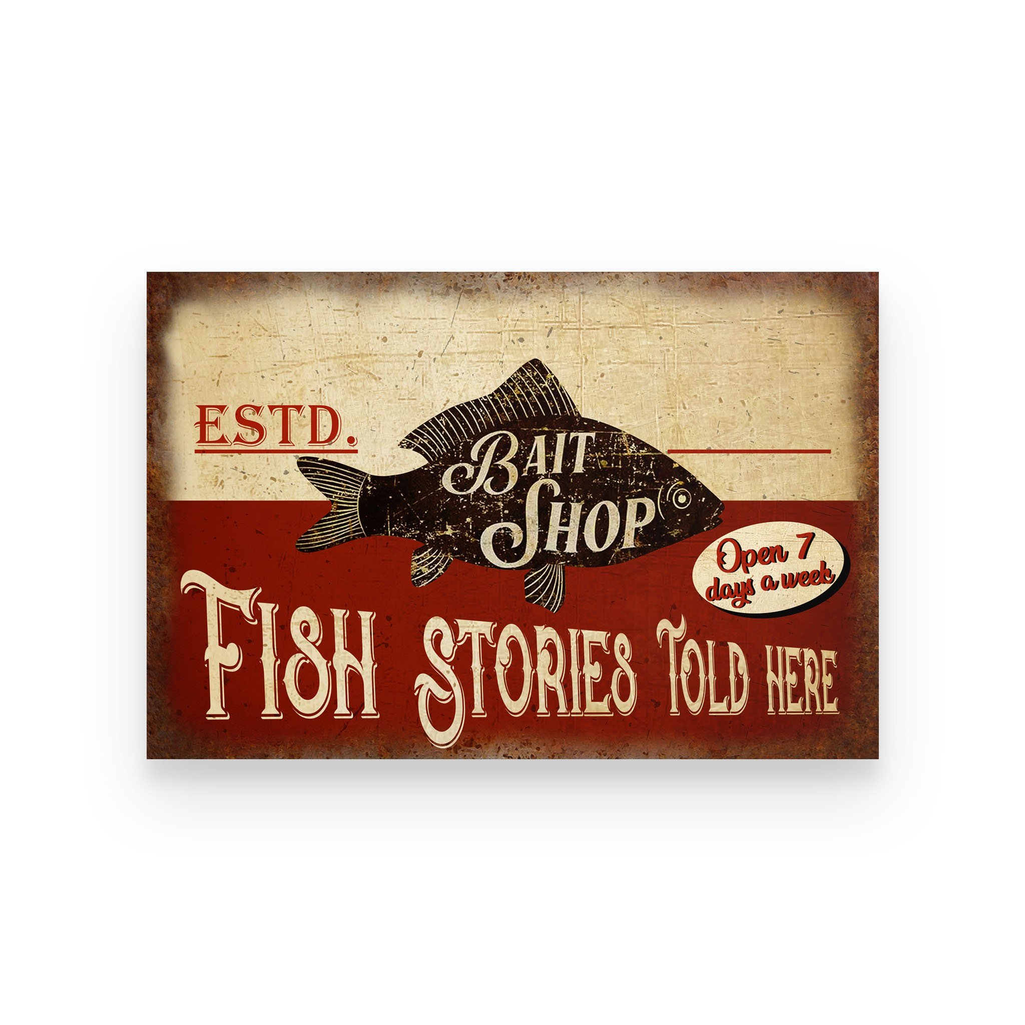 Personalized Fishing Bait Fish Stories Told Here Poster - Poster Art Design