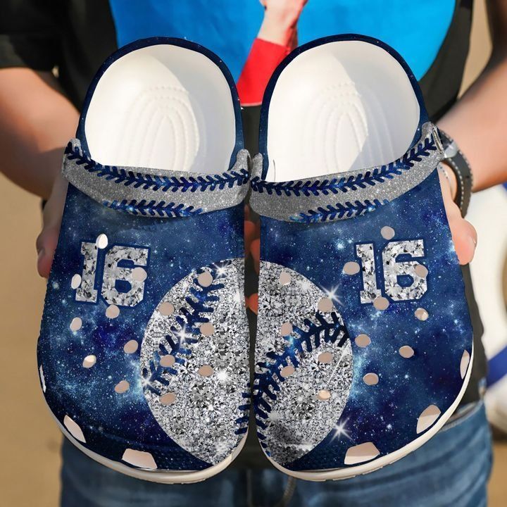 Softball Personalized Diamond Galaxy Sku 2335 Crocs Clog Shoes