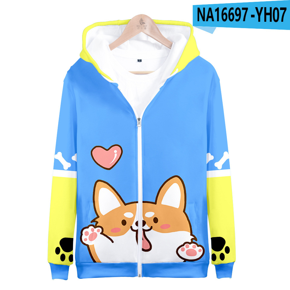 2 to 14 years kids hoodies Cute Shiba Inu 3D print hoodie sweatshirt boys girls harajuku jacket coat children clothes alx