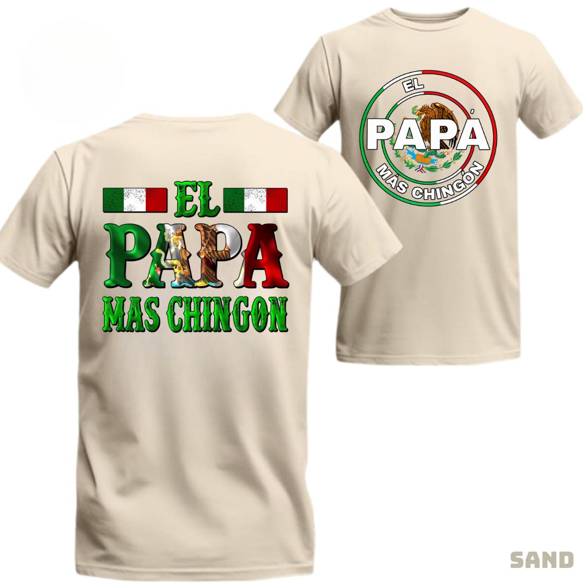 Latino Dad Gift Tee El Papa Mas Chingon Design with Eagle and Flag, Perfect for Fathers Day & Family BBQs tiktok shop store, Unisex Tops, Menswear , Tiktok Shop