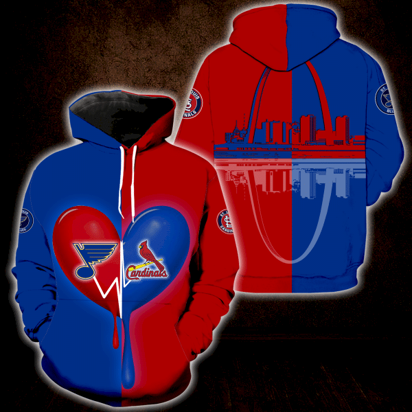 St. Louis Blues And St. Louis Cardinals 3D Hoodie For Men And Women