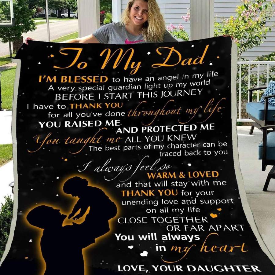 Gift For Dad From Daughter Blanket Thank You For Your Unending Love And Support