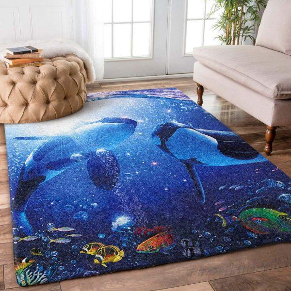 Whale Art Home Decor Rectangle Area Rug 22