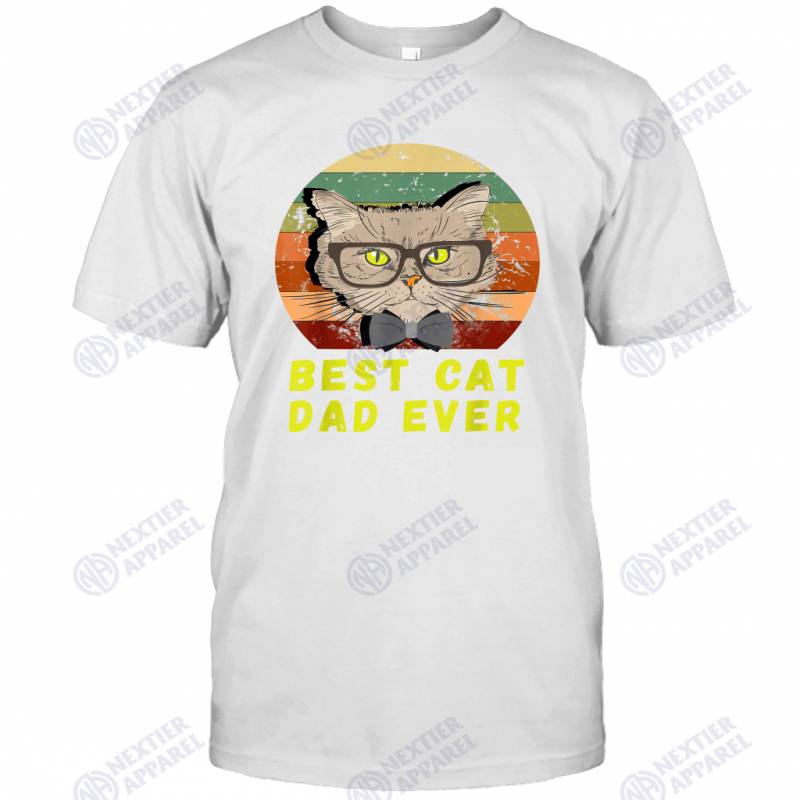 Mens Vintage Best cat Dad ever kitten Men cat kitties lover kitty T-Shirt