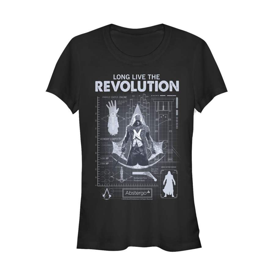 Assassin’s Creed Junior’s Unity Long Live the Revolution Blueprint  T Shirt