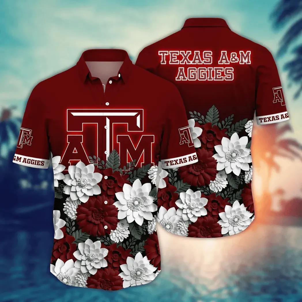 Texas A&M Aggies Ncaa Flower Aloha Hawaiian Shirt 13, Ncaa Hawaiian Shirt