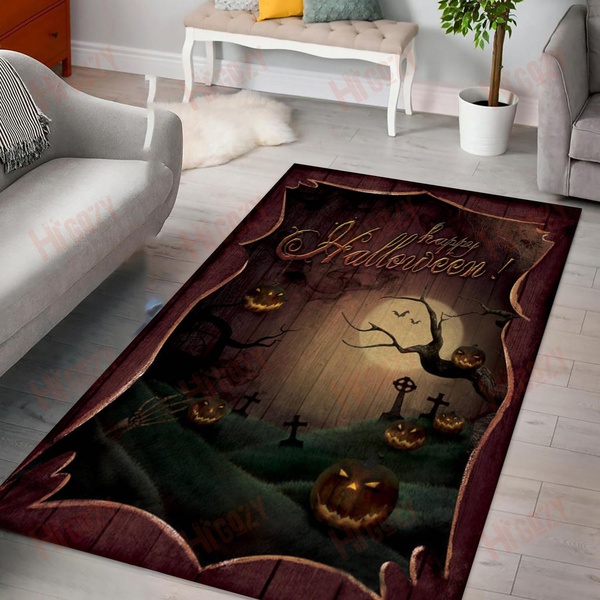 Cemetary Halloween Night Rug