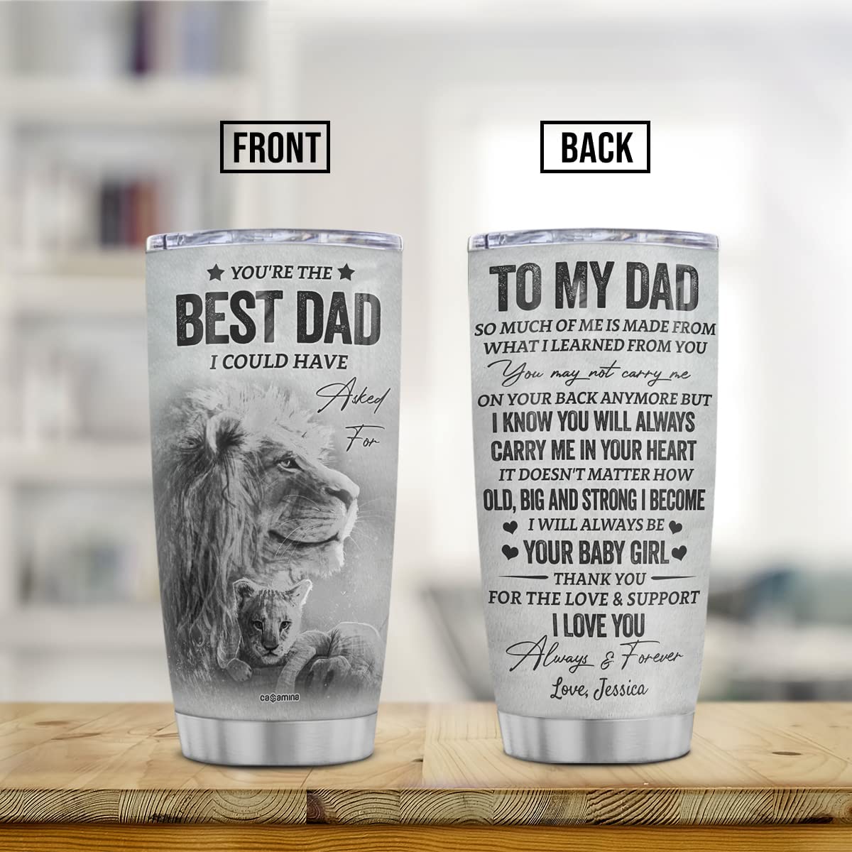 Best Dad Tumbler Personalized Gifts Fathers Day For Dads Stainless Steel Tumblers, Birthday Christmas Gift For Daddy Father Papa