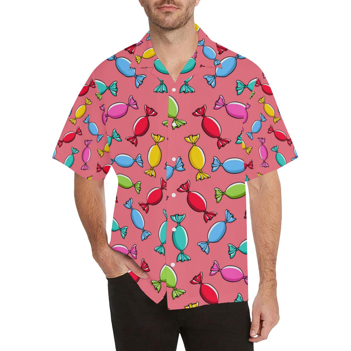 Colorful wrapped candy pattern Men’s All Over Print Hawaiian Shirt