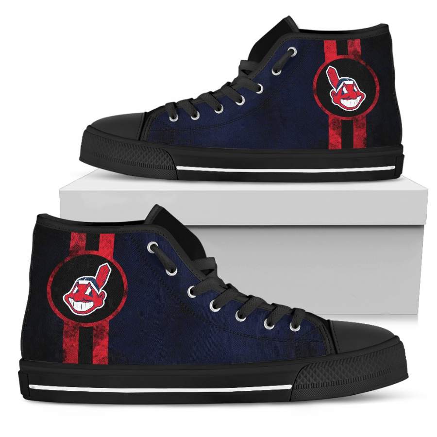 Triple Stripe Bar Dynamic Cleveland Indians High Top Shoes V3