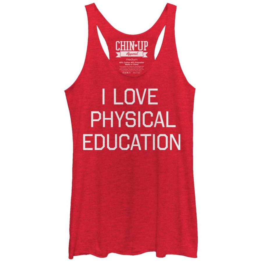 CHIN UP Women’s Physical Education  Racerback Tank Red Heather