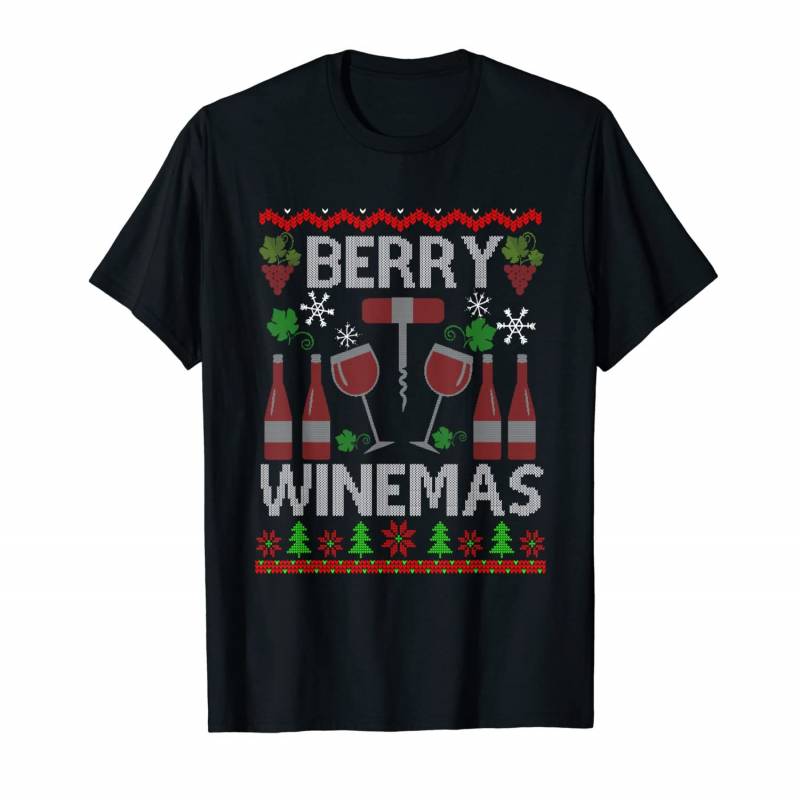 Wine Lover Wine Drinking Ugly Christmas Gift Idea For Party T-shirt