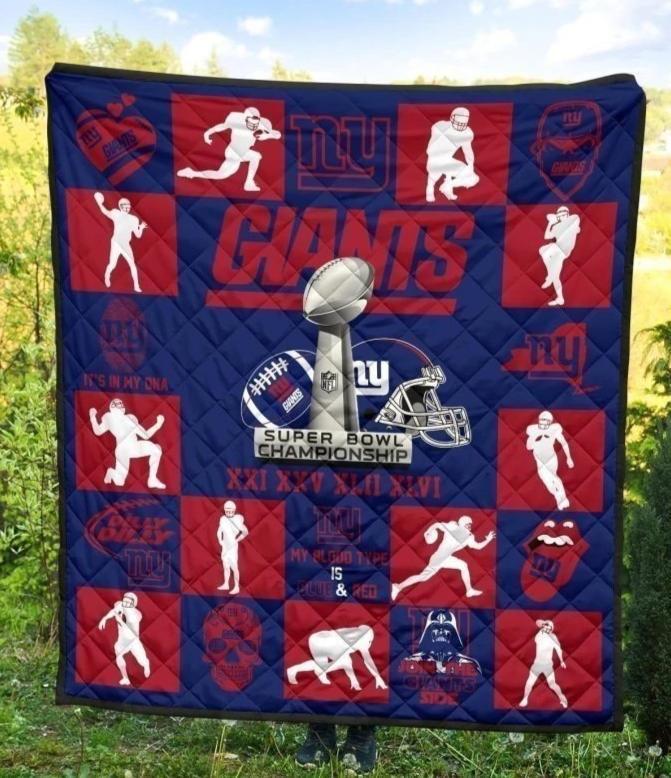 New York Giants Quilt Blanket Fan Gift