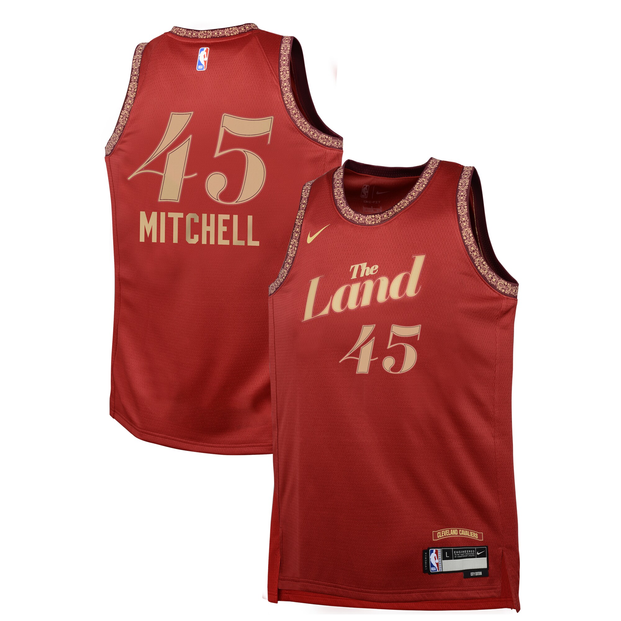 Donovan Mitchell Cleveland Cavaliers Youth Swingman Jersey – City Edition – Wine