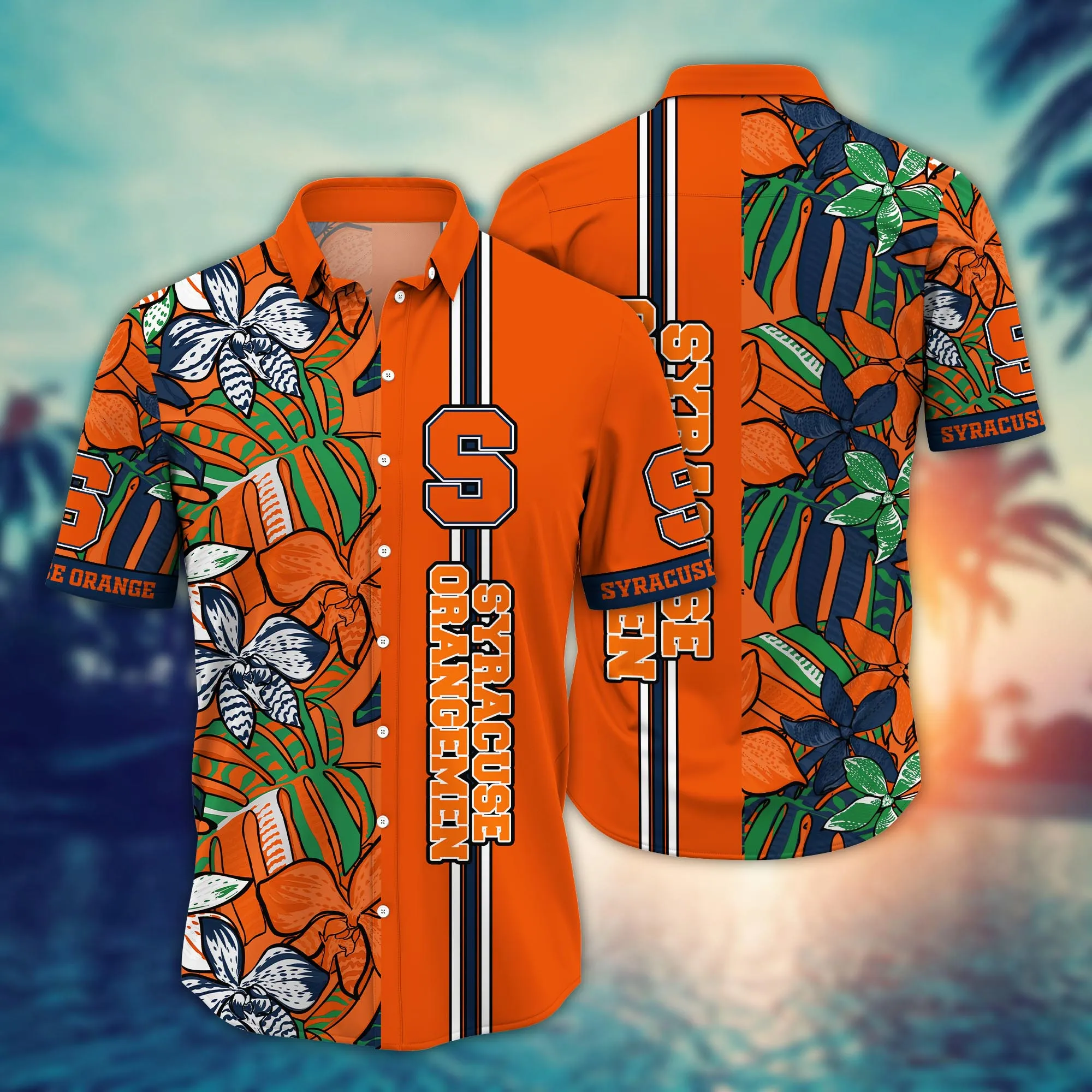 Syracuse Orange NCCA Hawaiian Shirt Sandcastles Aloha Shirt