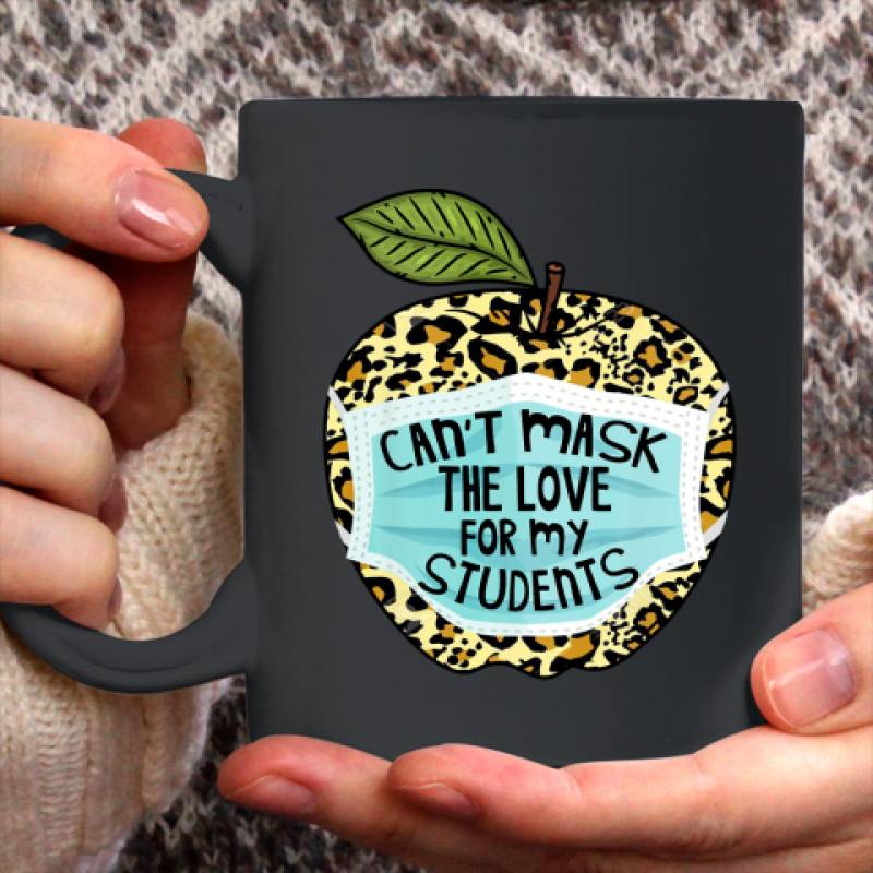 Can't Mask My Love Of Teaching Leopard Plaid Teacher Gift Ceramic Mug 11oz