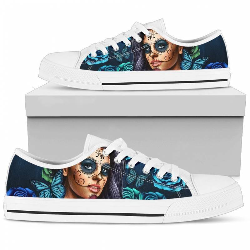 Women’s Low Tops Calavera Turquoise (White Soles)