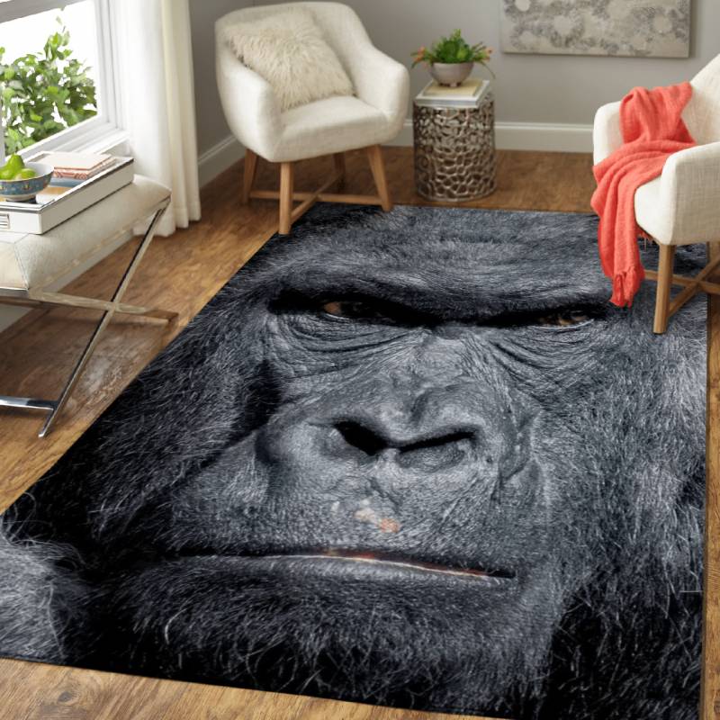 Gorilla Portrait – Animals Area Rug Carpet