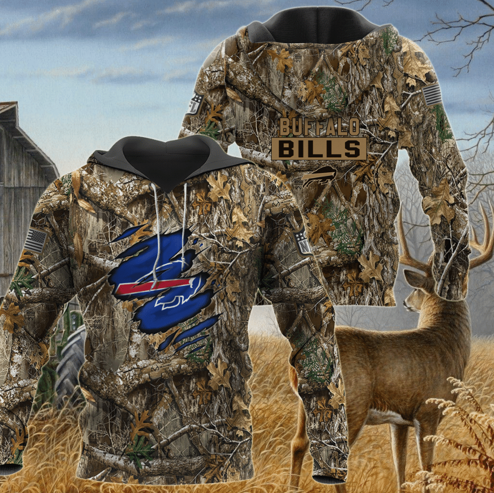 Buffalo Bills Deer Hunting Camo 69 Unisex 3D Hoodie Gift For Fans