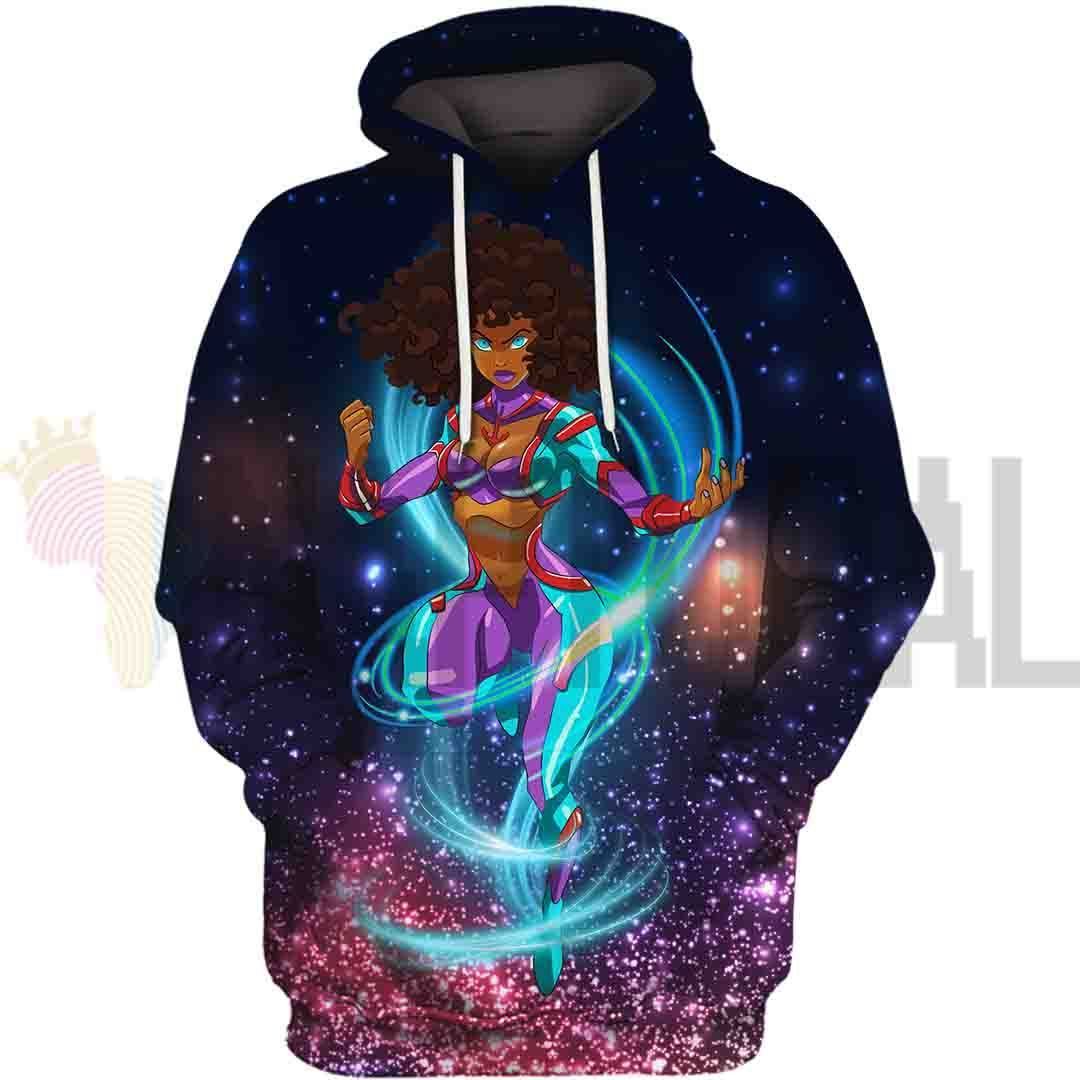 Strong Warrior Melanin Poppin Women Galaxy All Over Apparel