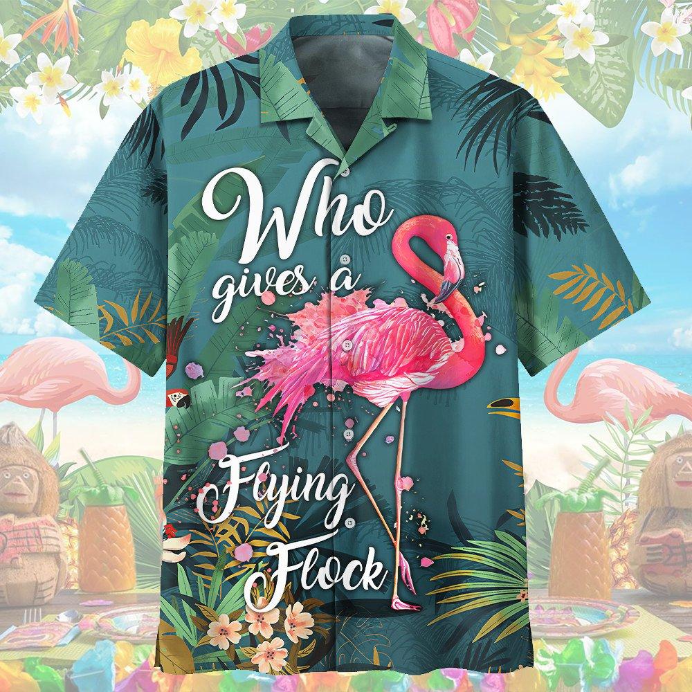 Flamingo Flying Flock Hawaii Beach Shirt Ha84099