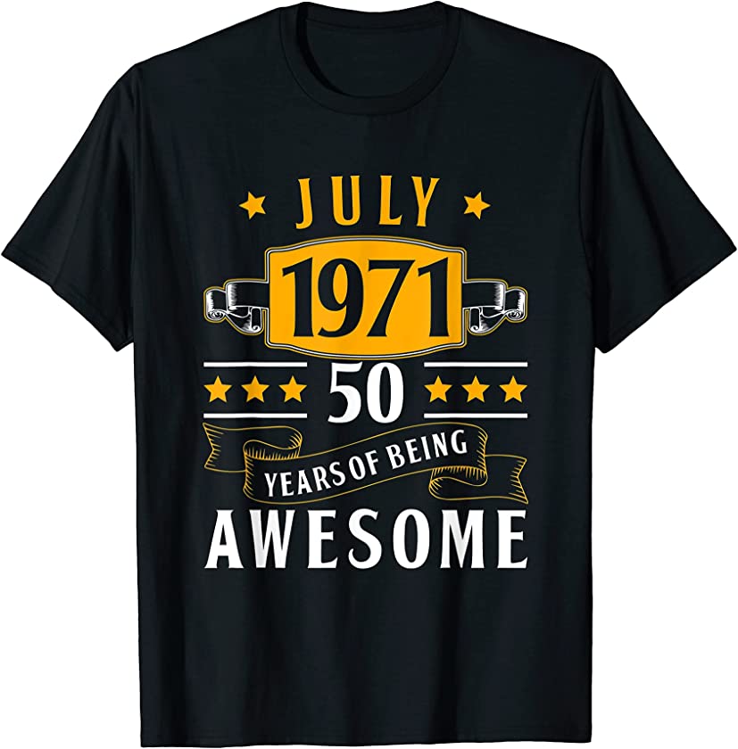 50th Birthday Vintage July 1971 50 Years Old Retro Men T-Shirt