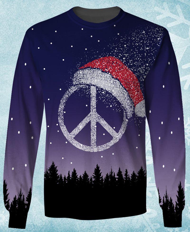 Peace Sign Gift For Christmas Holiday 3D Sweatshirt