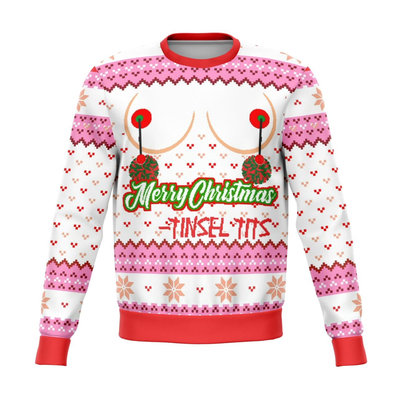 Tinsel Tits Funny Ugly Christmas Sweater | For Men & Women | Adult | Us6265