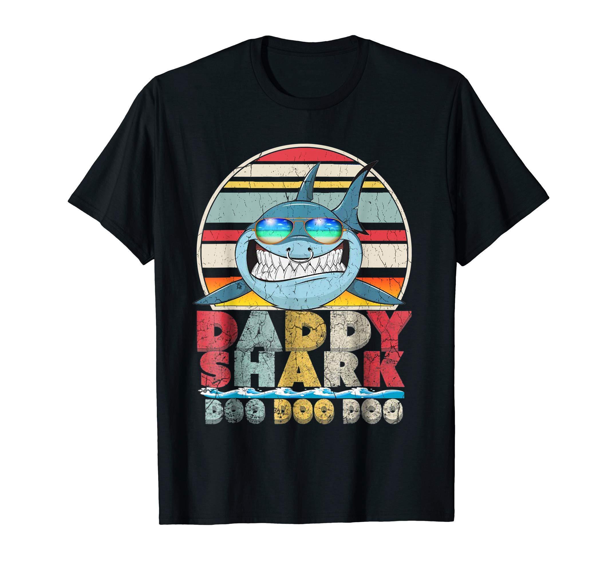 Daddy Shark Cute Retro Vintage Do Do Funny Gift T-Shirt Tee T-Shirt