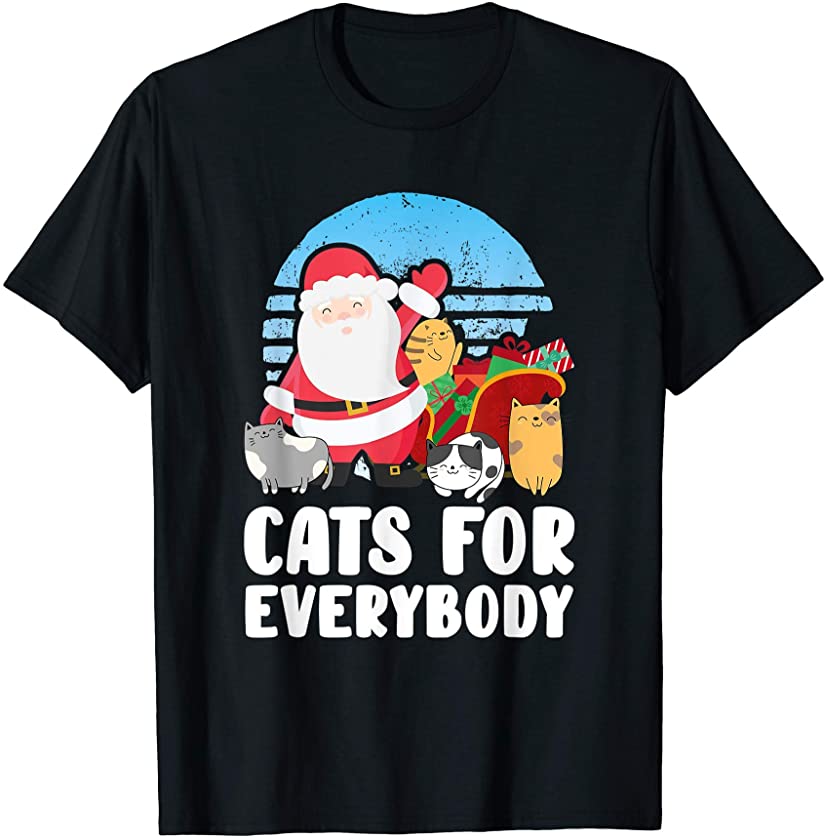 Cats For Everybody Cute Santa Kittens Christmas Cat Lover T-Shirt