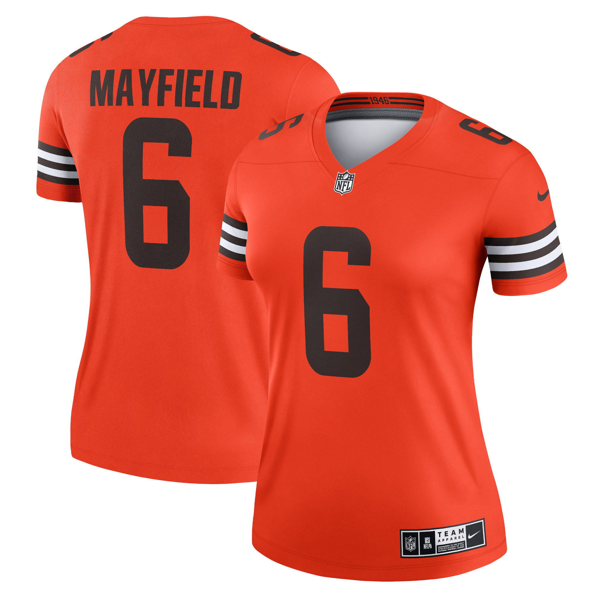 Women’s Cleveland Browns Baker Mayfield Orange Inverted Legend Jersey