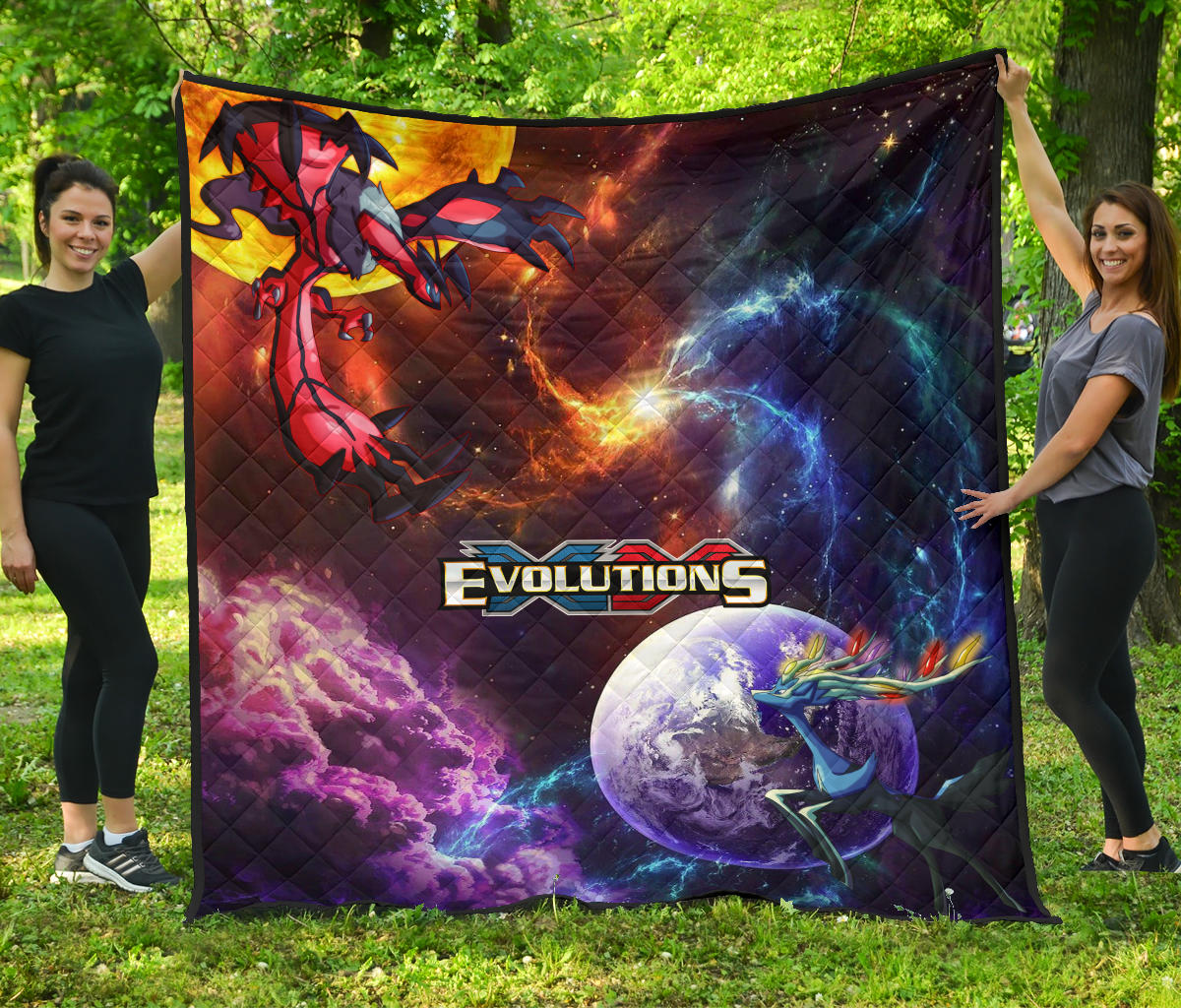 Pokemon Anime Premium Quilt | Pokemon X And Y Evolutions Fantastic Planet Quilt Blanket Na083004