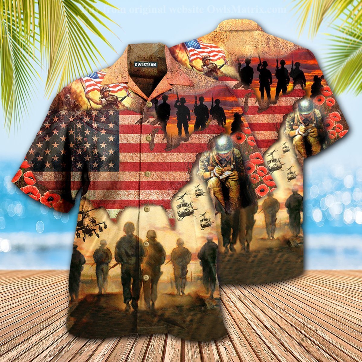 Veteran American Hawaiian Shirt | For Men & Women | Adult | Hw9726