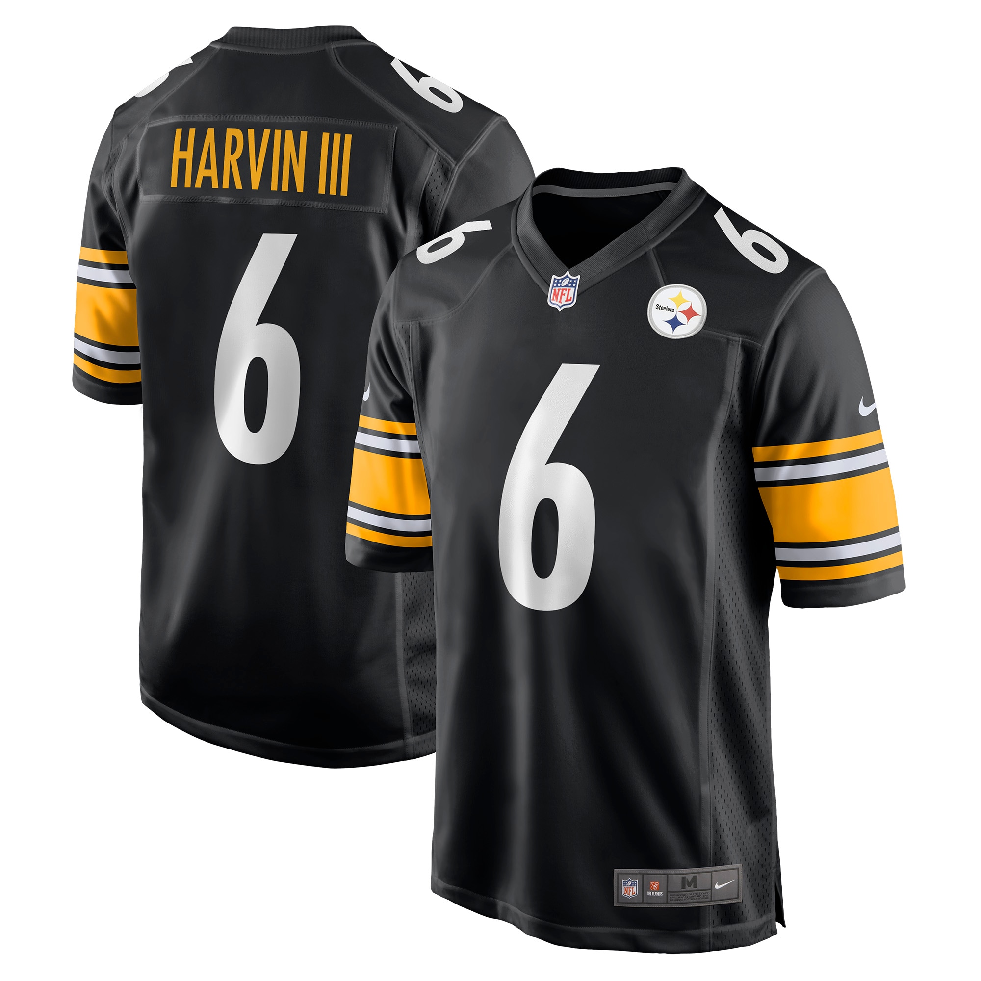 Men’s Pittsburgh Steelers Pressley Harvin III Black Game Jersey