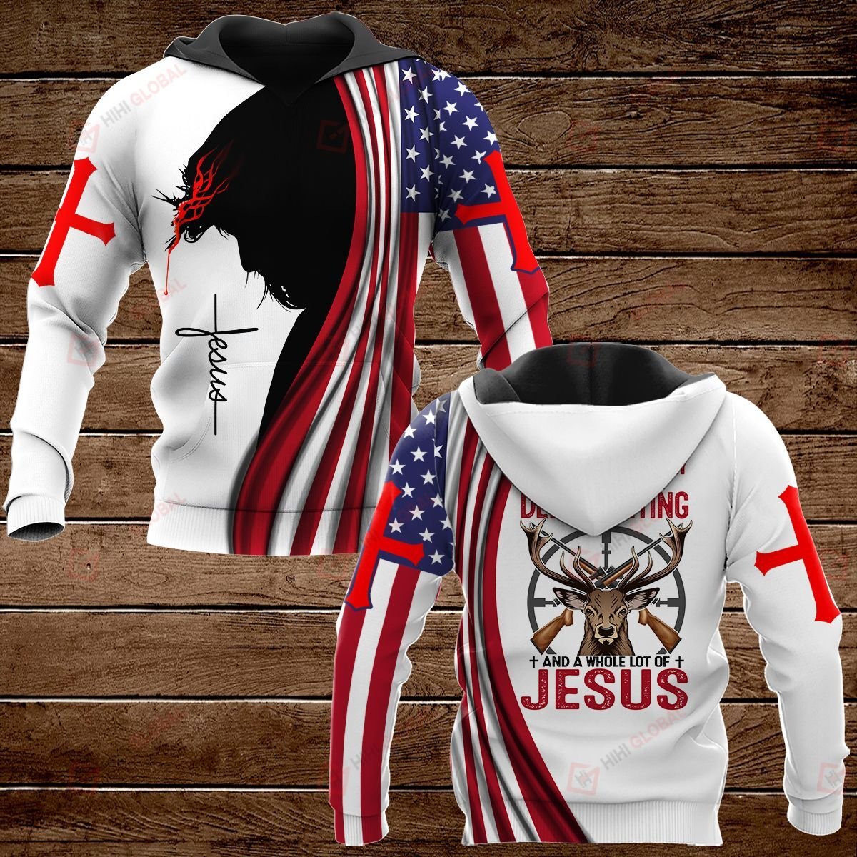 All I Need Today Is A Little Bit Of Deer Hunting And A Whole Lot Of Jesus Hoodie 3D 0818890, Jesus Hoodie