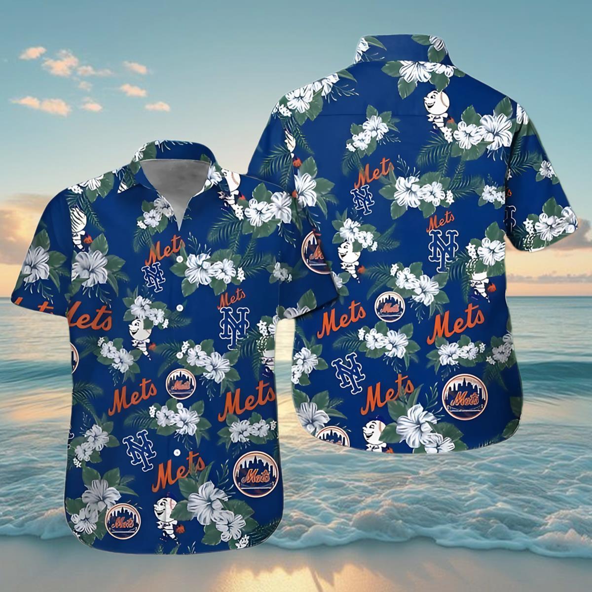 Hawaiian Mets Shirt Flowery Aloha