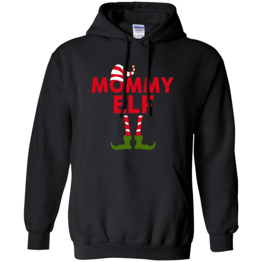 Womens Mommy Elf Costume T-Shirt Funny Matching Christmas Shirt G185 Gildan Pullover Hoodie 8 oz.