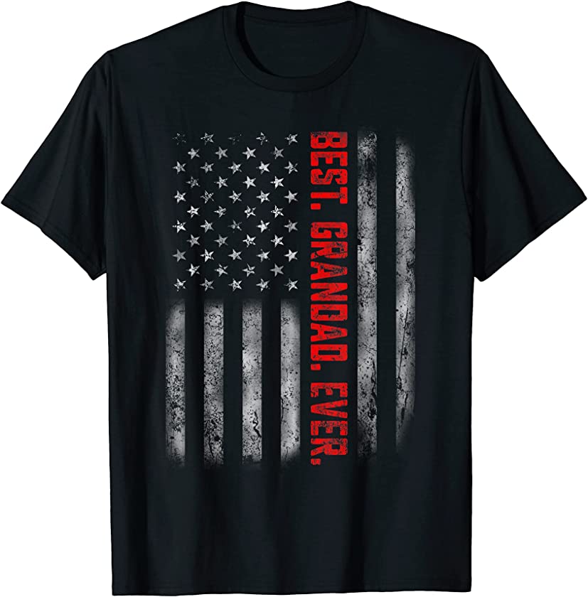 Best Grandad Ever Vintage American Flag For Father’s Day T-Shirt