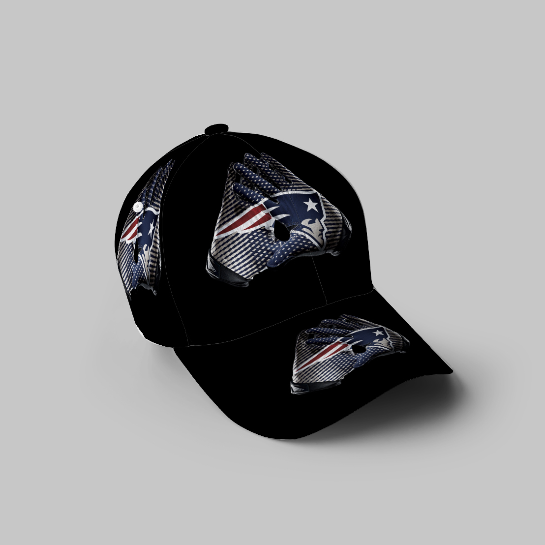 New England Patriots Glove Black 3D Printing Baseball Cap Classic Hat