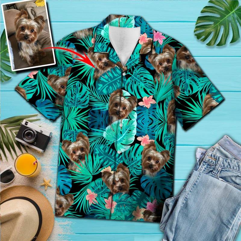 Custom Yorkshire Terrier Face Hawaii Shirt Ha99477