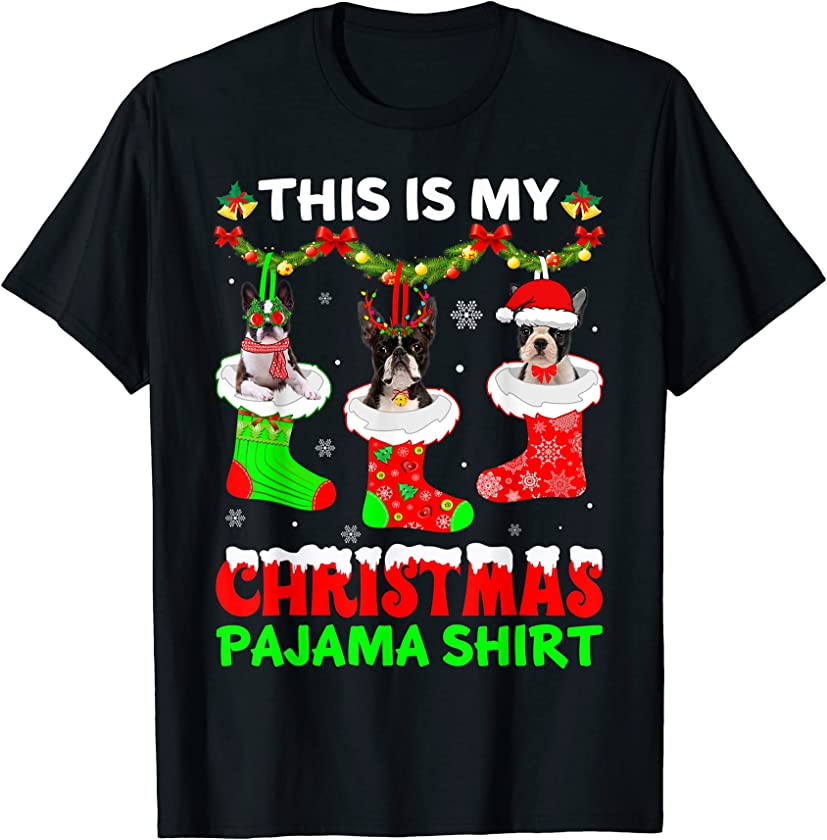 This Is My Christmas Pajama Boston Terrier Dog Puppy Lover T-Shirt