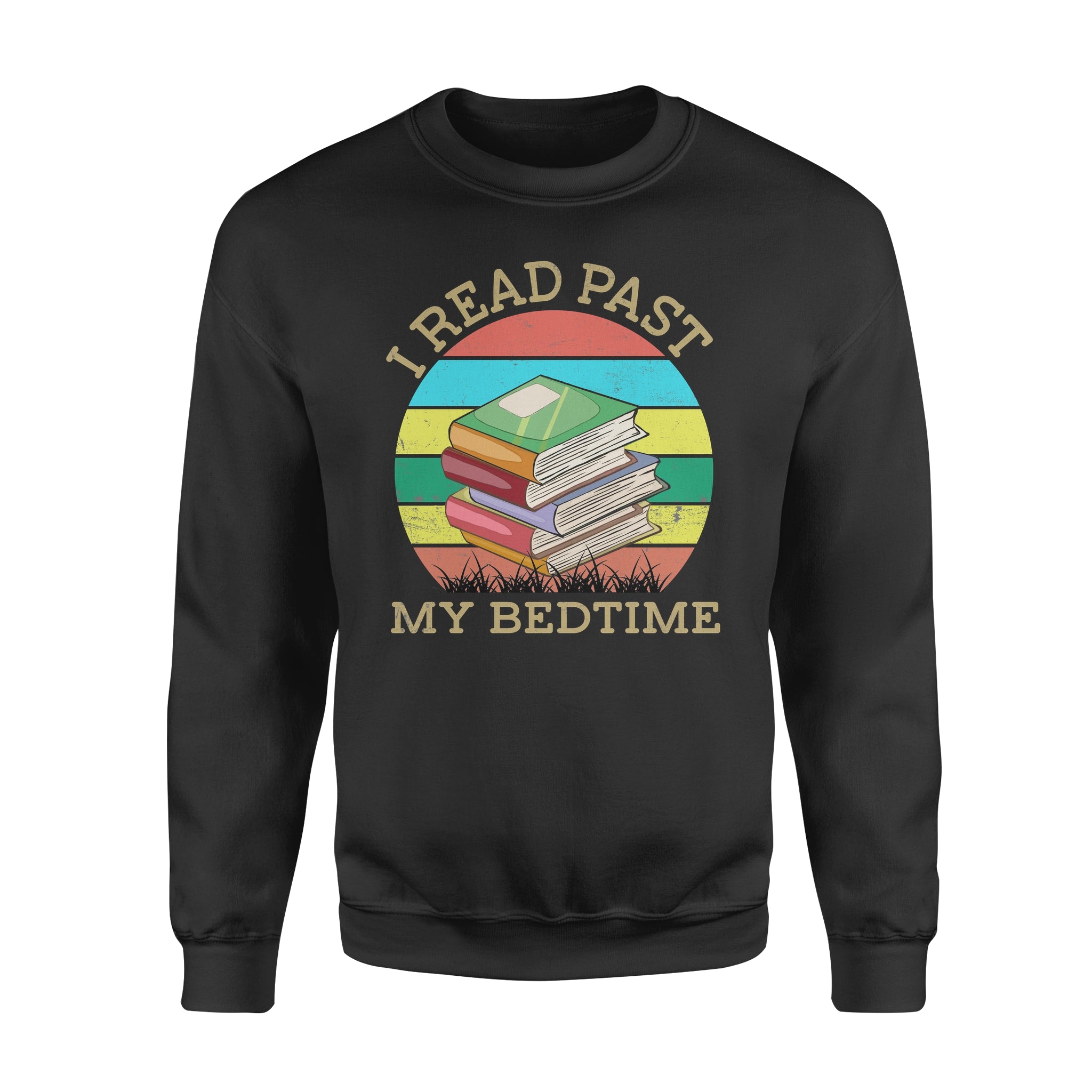 Vintage I Read Past My Bedtime Gift Book – Premium Crew Neck Sweatshirt