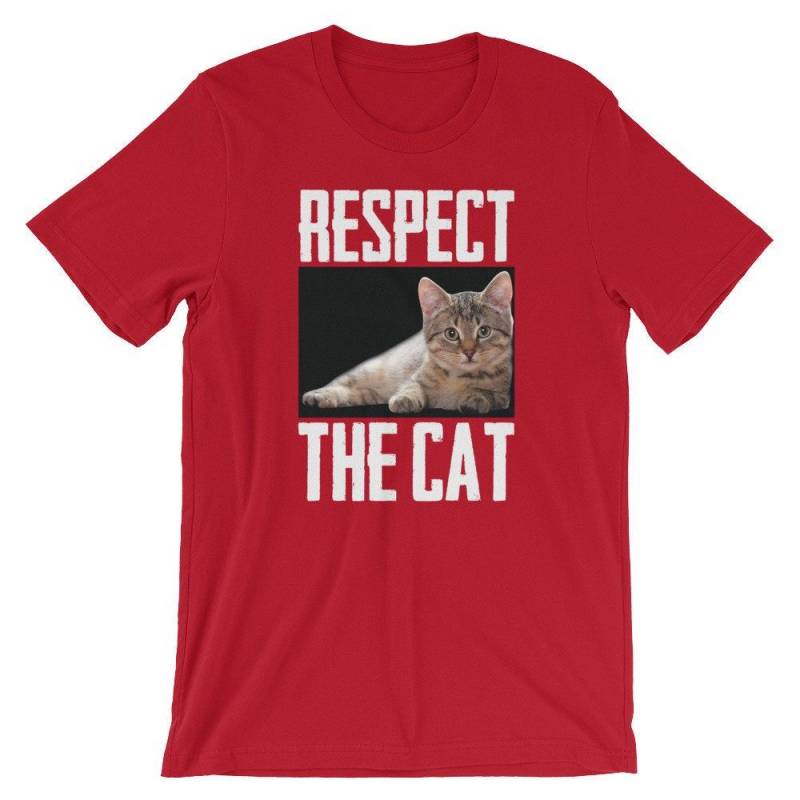 Crushtee Respect The Cat Shirt | Cute Kitten Photo | Feline Lover Gift T Shirt | Short Sleeve Unisex T Shirt | Cat Kitten Shirt | Cute Cat Graphic Long Sleeve Hoodie